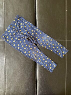 Forever Me - Girl’s Navy Leggings with Gold Heart Pattern